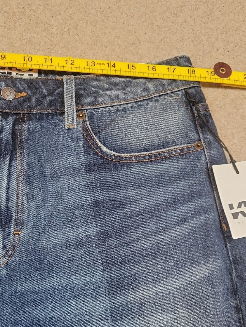 KBB by Kahlana High Rise Straight-Leg Two Tone Denim Cotton Jeans Size 14 NWT - Picture 6 of 13